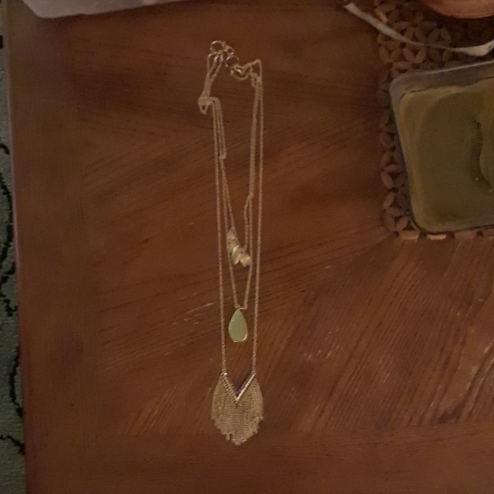 Vintage three layer gold tone geode necklace.